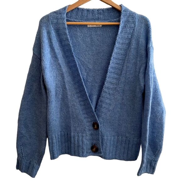 Anthropologie light blue cardigan wool blend Women’s XS (oversized) - Picture 4 of 11